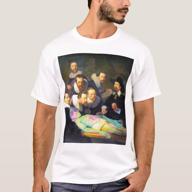 Camiseta Lección de anatomía de Rembrandt con pinturas de h (Anverso)