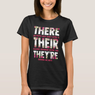 Camiseta Lección de gramática inglesa allí donde son profes