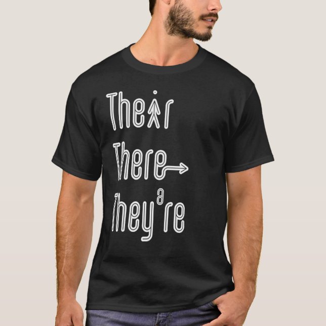 Camiseta Lección de gramática inglesa Allí Su Ellos son Pro (Anverso)