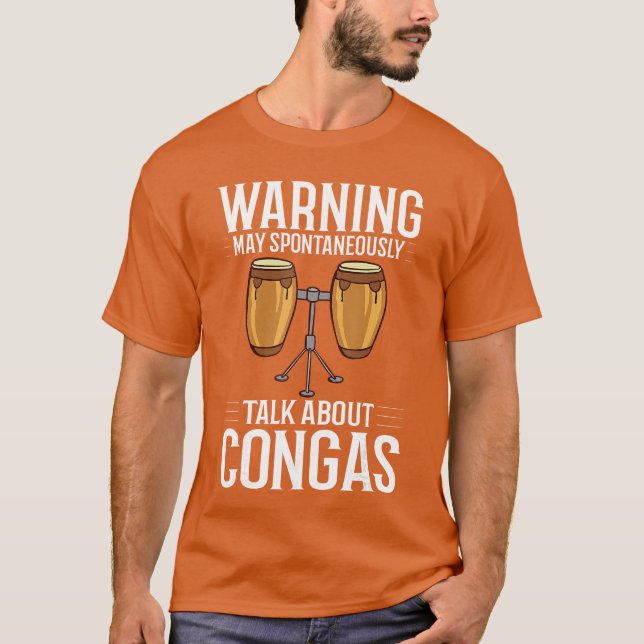 Camiseta Lección de instrumento musical de tambor Conga par (Anverso)