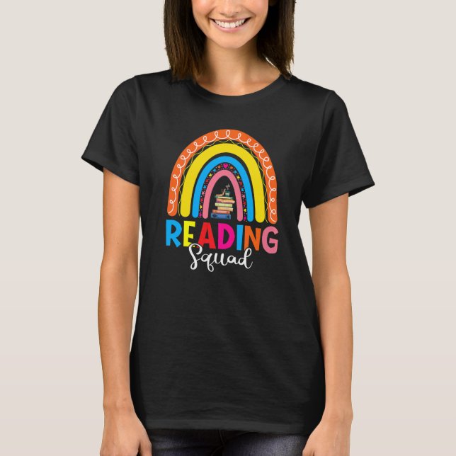 Camiseta Lección de libros Lover Bookish Bookworm Rainbow R (Anverso)