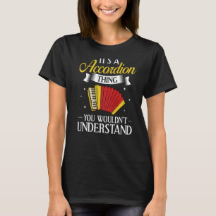 Camiseta Lección de principiante del jugador de acordeón Mu