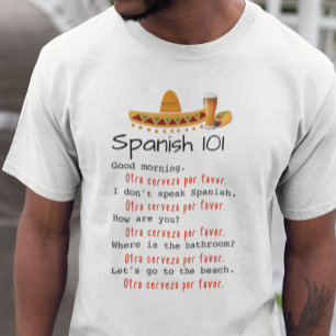 Camiseta Lección divertida de español 101 de lenguaje Playa