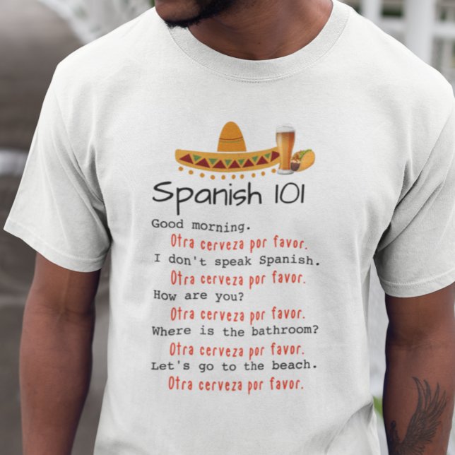 Camiseta Lección divertida de español 101 de lenguaje Playa (Subido por el creador)