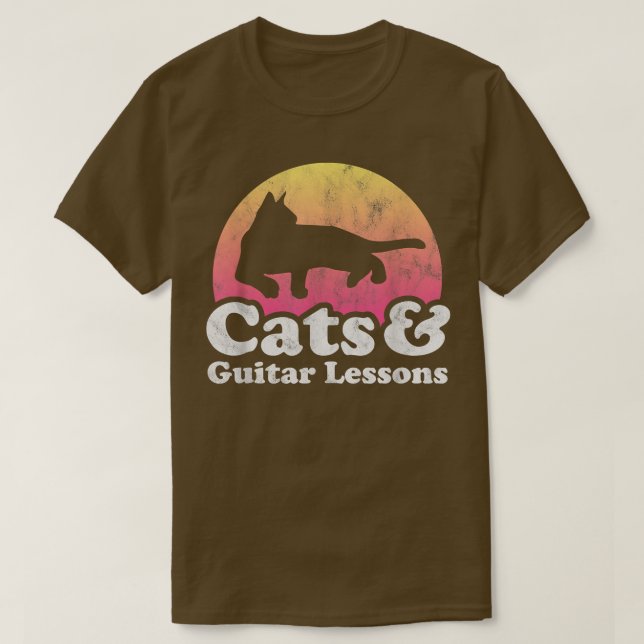 Camiseta Lecciones de gatos y guitarras y de guitarra  (Diseño del anverso)