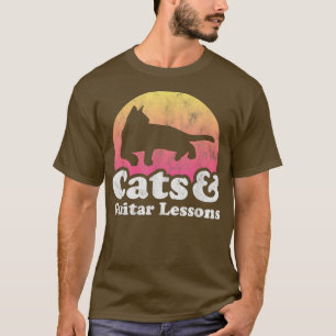 Camiseta Lecciones de gatos y guitarras y de guitarra 