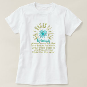 Camiseta Lecciones para las mujeres bíblicas de fe rebekah