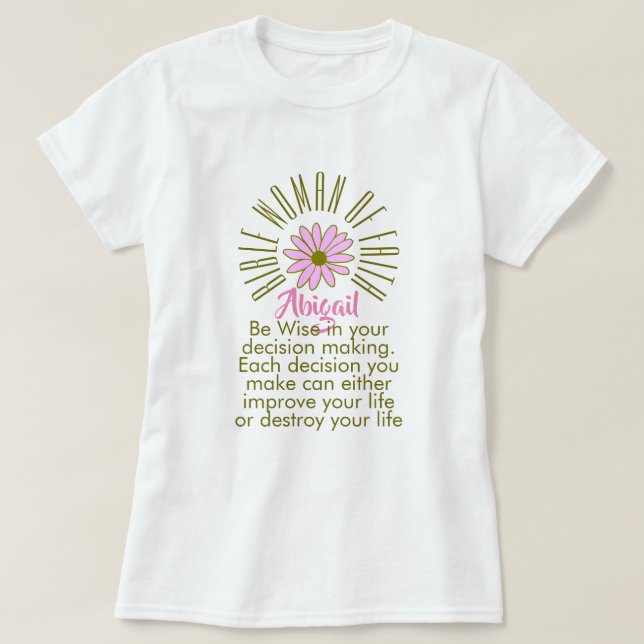 Camiseta Lecciones para las mujeres de la Biblia cristianas (Diseño del anverso)