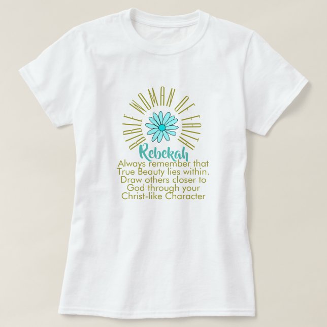 Camiseta Lecciones para las mujeres de la Biblia de Faith R (Diseño del anverso)
