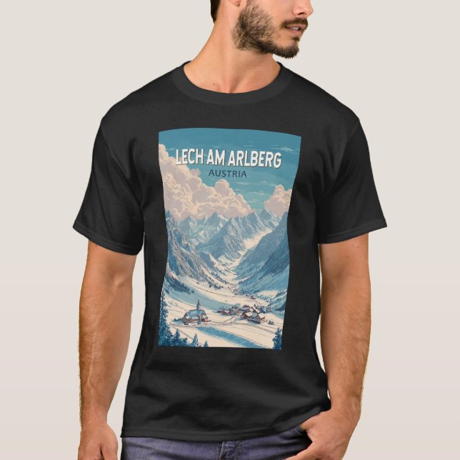 Camiseta Lech am Arlberg Austria Ilustracion Arte de Viajes (Anverso)