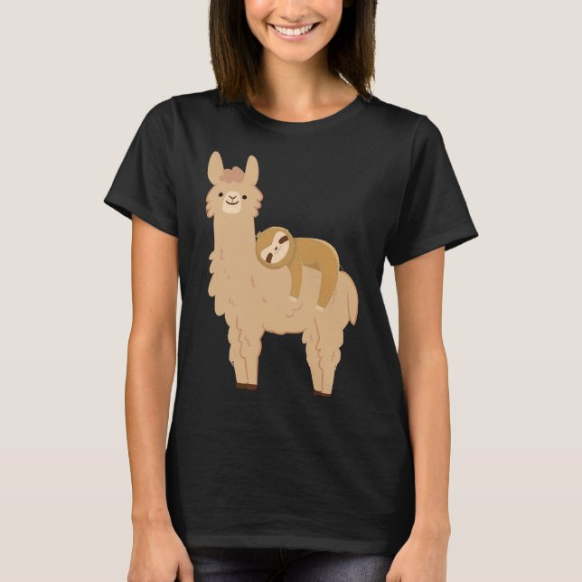 Camiseta Leche Adorable Sobre Una Llama (Anverso)