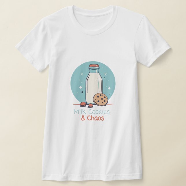 Camiseta Leche, cookies y caos (Distribución)