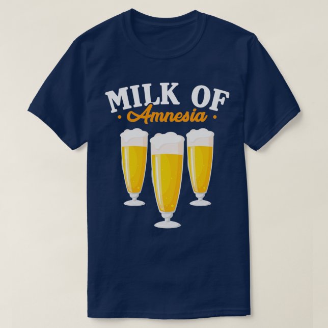 Camiseta Leche De Alcohol De Amnesia Cerveza Bebida Alcohól (Diseño del anverso)