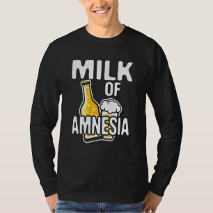 Camiseta Leche de amnesia diseño gráfico embriagado de cerv