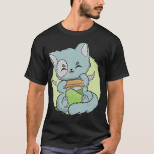 Camiseta Leche de burbujas té Boba Gótico Pastel de gato Ne
