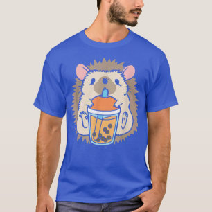 Camiseta Leche de burbujas Té Hedgehog Cute Hedgehog Beber