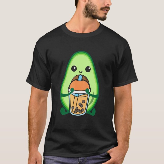 Camiseta Leche de burbujas Tea Aguacate Aguacate Boba Bebid (Anverso)