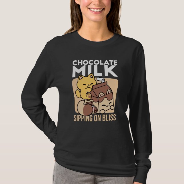 Camiseta Leche de Chocolate Sorbiendo Felicidad – Comida pa (Anverso)