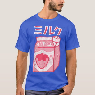 Camiseta Leche de fresa Kawaii Katakana Anime Coo japonés