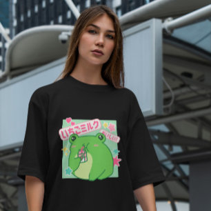 Camiseta Leche de fresa para beber a la rana