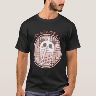 Camiseta Leche de té Boba Panda Kawaii Anime Japonés