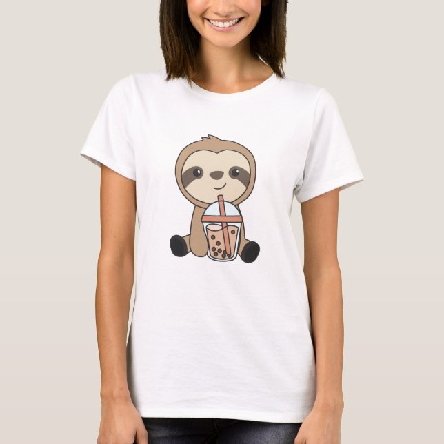 Camiseta Leche de té de burbujas con animales dulces de cho (Anverso)