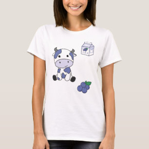 Camiseta Leche de vaca Kawaii Blueberry japonés