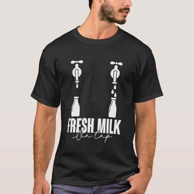 Camiseta Leche Fresca En La Leche Materna Por Primera Vez,  (Anverso)