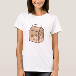 Camiseta Leche japonesa de chocolate retro de vaca Kawaii