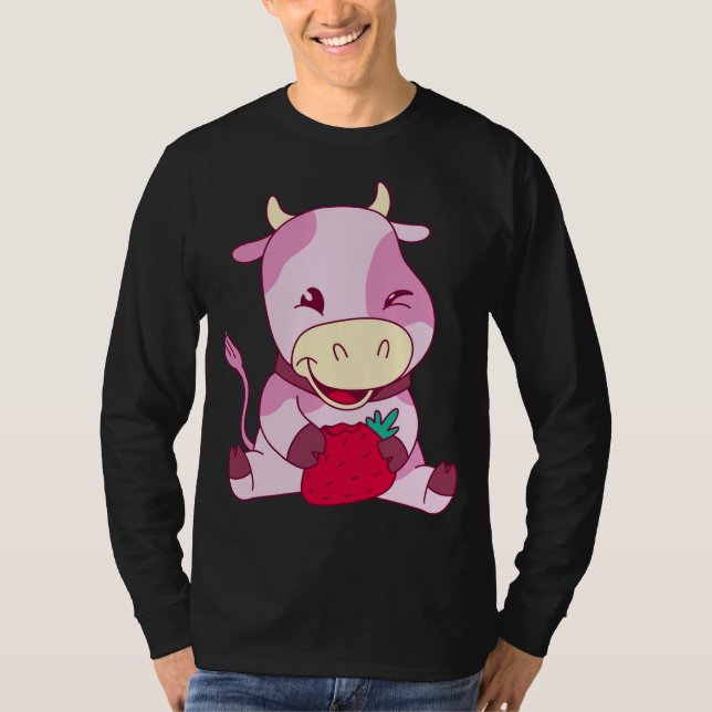 Camiseta Leche Leche Leche Ama Fresas Fa Ganadera (Anverso)