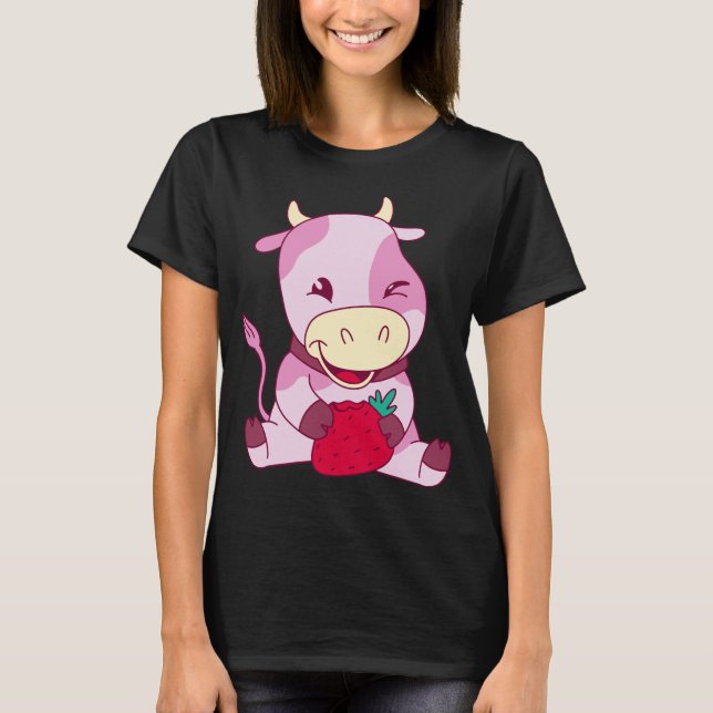 Camiseta Leche Leche Leche Ama Fresas Fa Ganadera (Anverso)