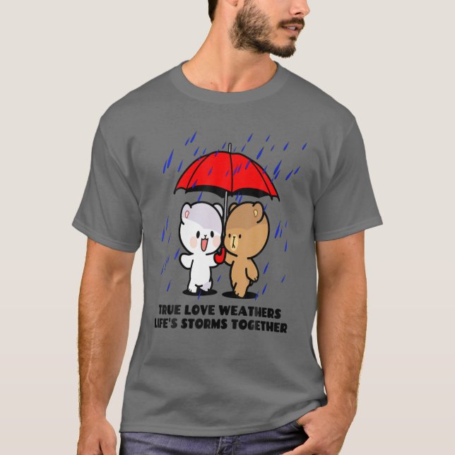 Camiseta Leche Mocha Con Verdadero Amor Las Tormentas De Va (Anverso)