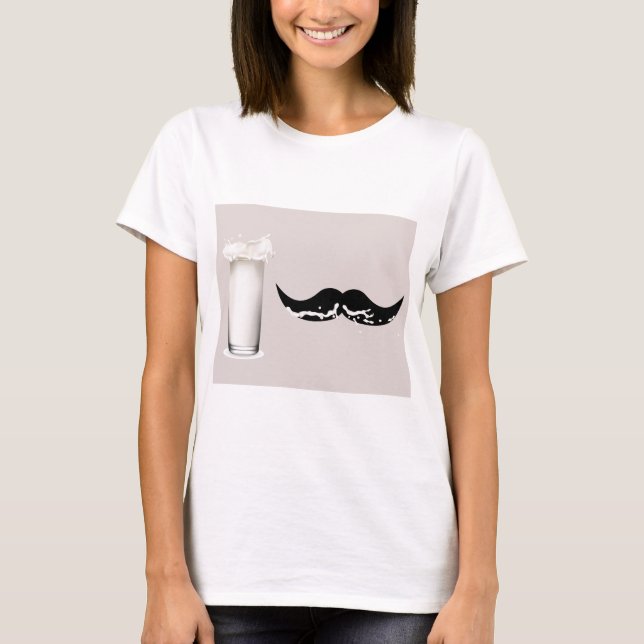 Camiseta Leche Mustache Creme (Anverso)