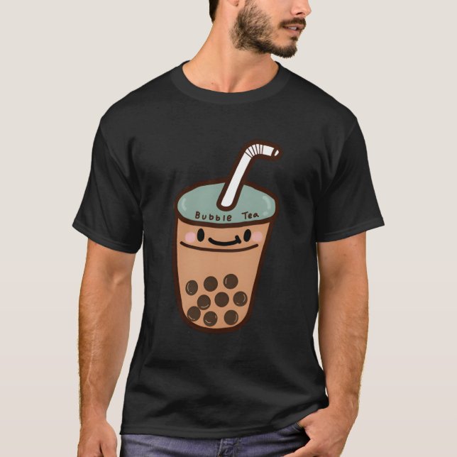 Camiseta Leche sonriente 'burbuja' té Boba Tea (Anverso)