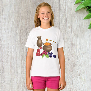 Camiseta Leche y miel con comida rústica Berries