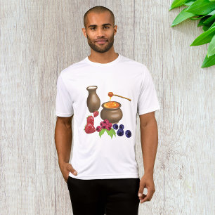 Camiseta Leche y miel con comida rústica Berries