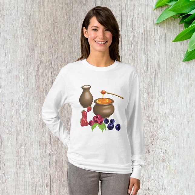 Camiseta Leche y miel con comida rústica Berries (Subido por el creador)
