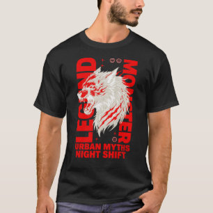 Camiseta Lechon Monster Mitos Urbanos Turno Noche Lobo Gráf