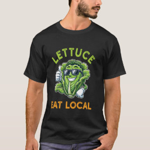 Camiseta Lechuga Come Local, Divertido Movimiento de Mesa d