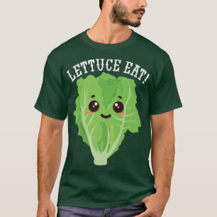 Camiseta Lechuga comiendo, ensalada Vegan Kawaii Veganism V