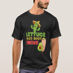 Camiseta Lechuga de Invitación para bebés Taco sobre gemelo