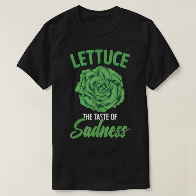 Camiseta Lechuga El sabor de la tristeza comida vegetariana (Diseño del anverso)