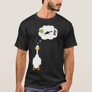 Camiseta lechuga ganso divertida y persiguiendo gente, lech