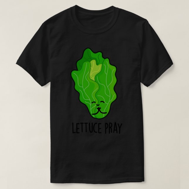 Camiseta Lechuga Pray Cute Veggie Pun 1 (Diseño del anverso)