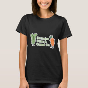 Camiseta Lechuga romana tranquila y zanahoria en divertida