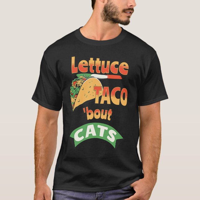 Camiseta Lechuga Taco Sobre Gatos (Anverso)