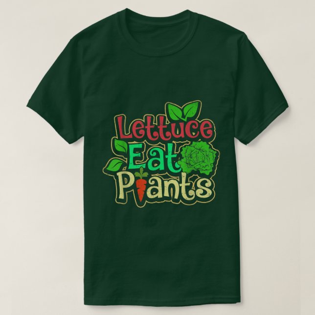 Camiseta Lechugas Comen Plantas Vegetarias (Diseño del anverso)