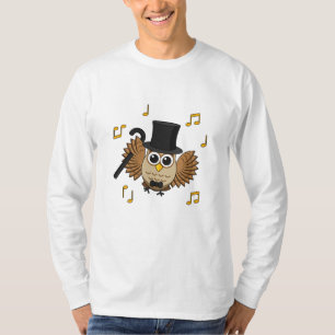Camiseta Lechuza bailarina con Personalizado de notas music