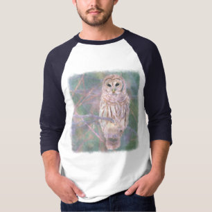 Camiseta Lechuza Barrada Pastel Oilpainting