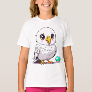 Camiseta Lechuza Blanca divertida jugando al voleibol